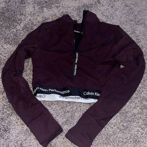 NWOT Calvin Klein Performance quarter zip cropped long sleeve